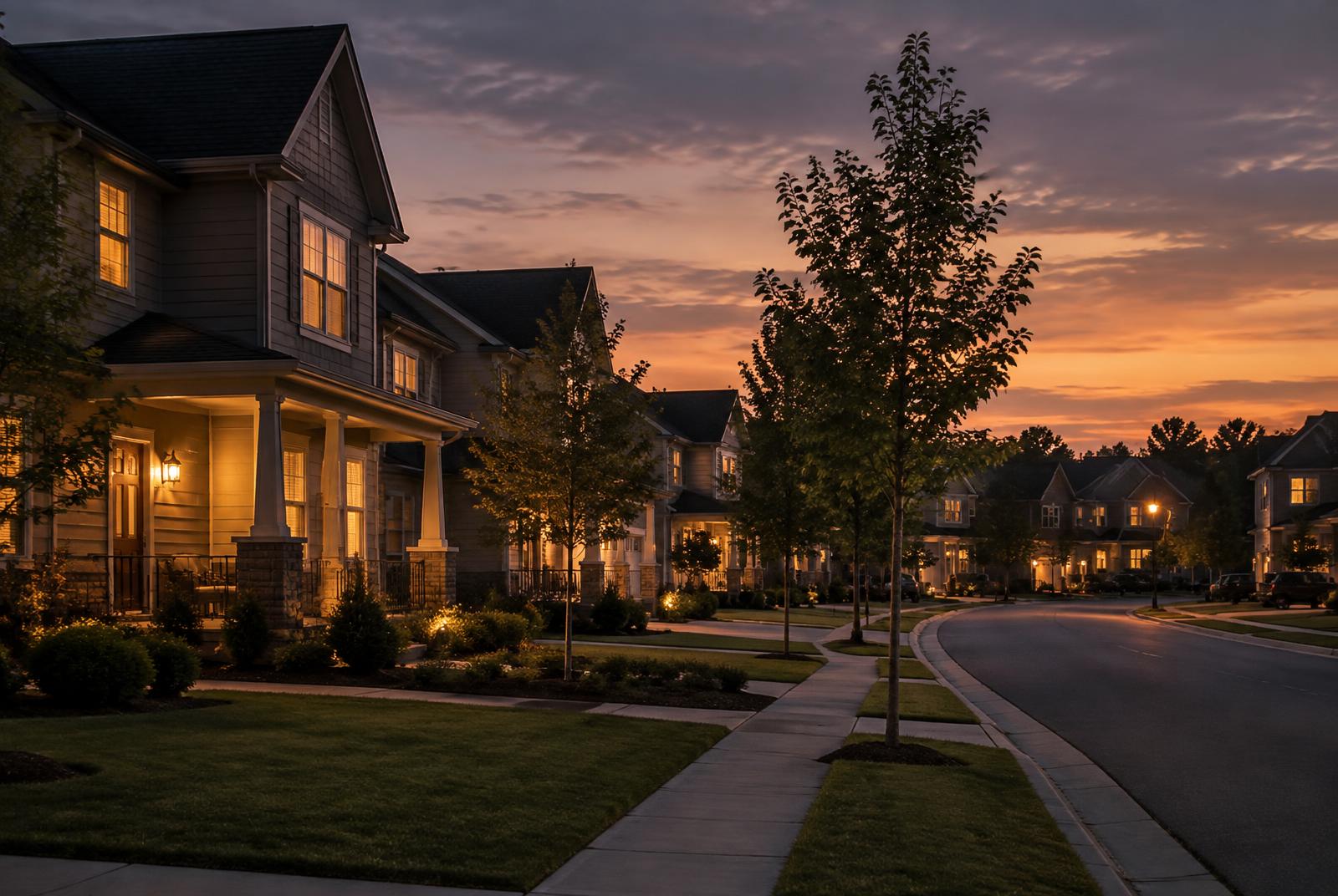Installation facilities at dusk
